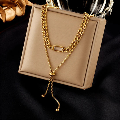 Multilayer Butterfly, Moon & Evil Eye Pendant Necklace | Waterproof 316L Stainless Steel