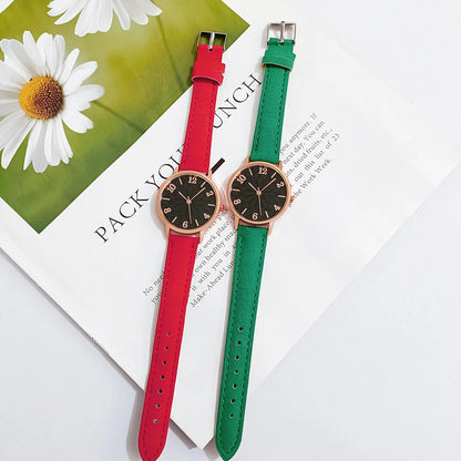 Women's Quartz Watch | Casual Ladies' Watch with Frosted Leather Strap