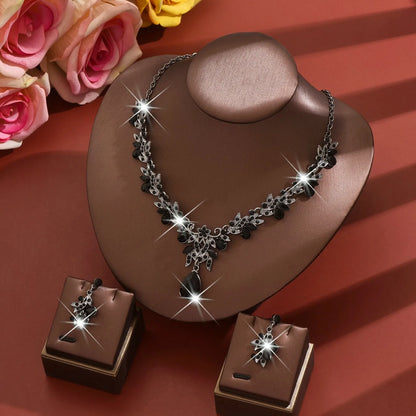 3pcs Waterdrop Choker Necklace & Earring Set for Women | Crystal Collar for Prom, Bridal & Wedding