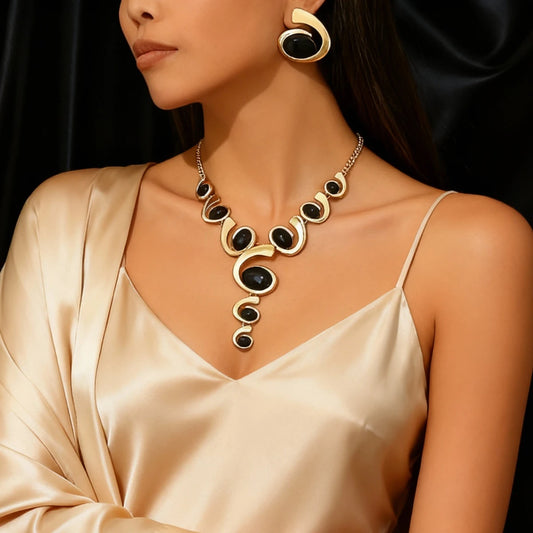 3pcs Elegant Vintage Jewellery Set for Women | Sparkling Rhinestone Necklace & Earrings