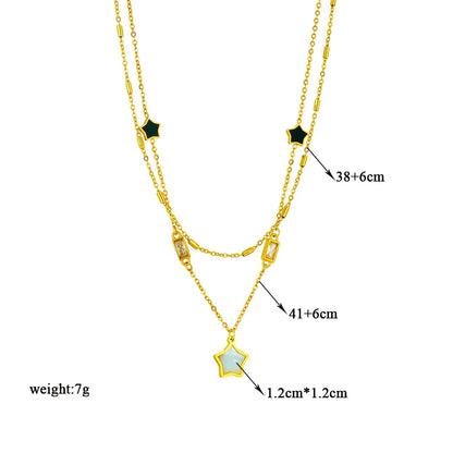 Heart Eye & Butterfly Multi-Motif Necklace | Waterproof 316L Stainless Steel Gold Link Chain