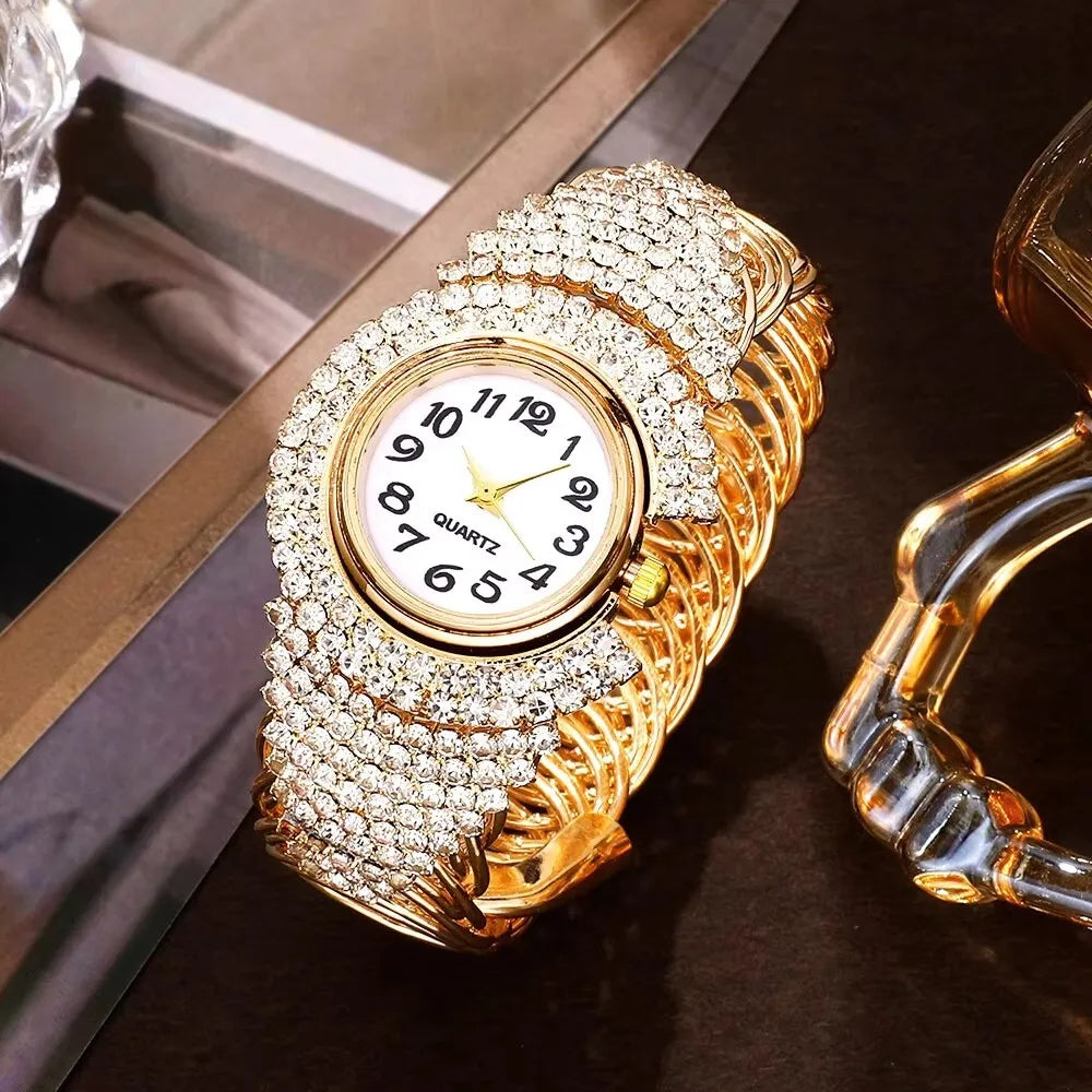 Roman Numeral Bracelet Watch | Crystal-Inlaid Stainless Steel Timepiece