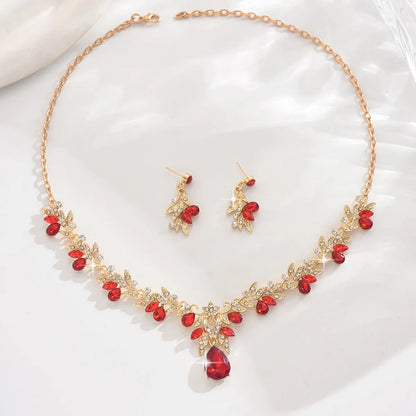 3pcs Waterdrop Choker Necklace & Earring Set for Women | Crystal Collar for Prom, Bridal & Wedding