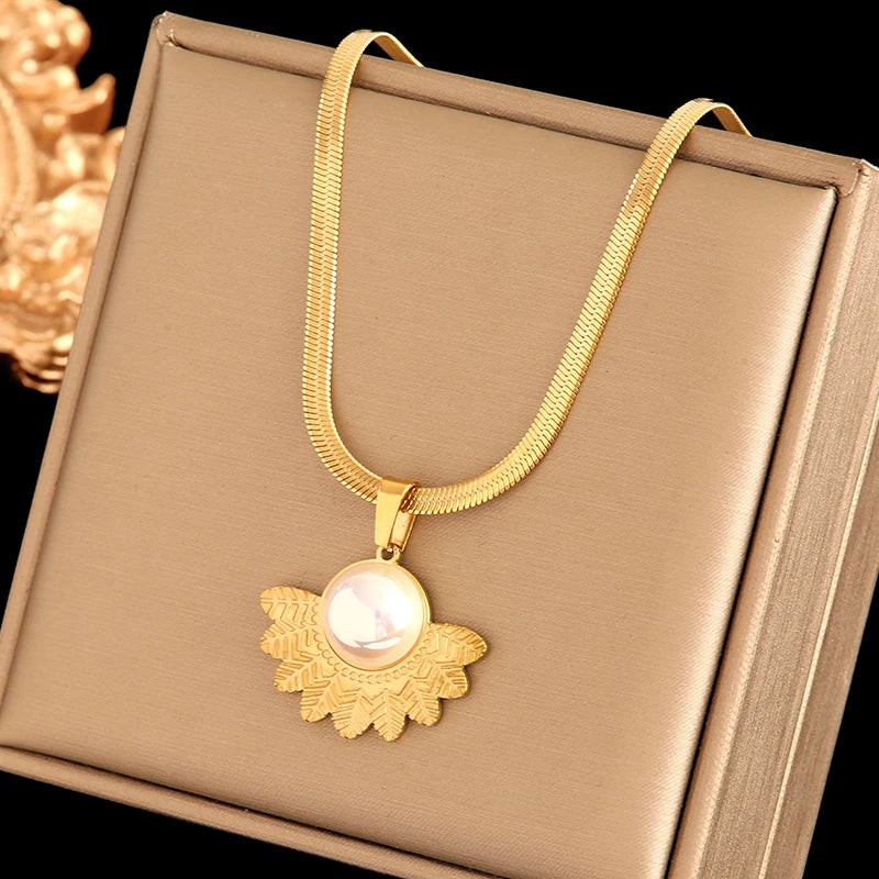 2-Layer Tiger Stripe Pendant Necklace | Waterproof 316L Stainless Steel, Round & Square Pendants