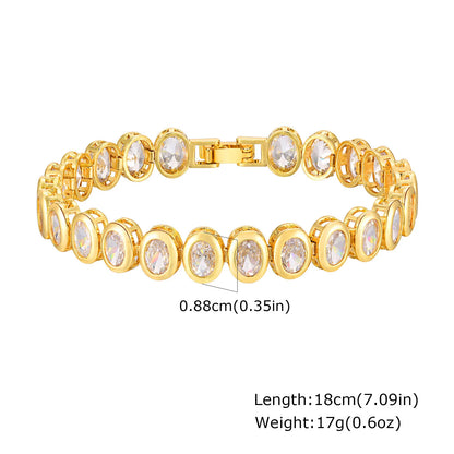 Chunky Paperclip Chain Bracelet | 14K Gold-Plated Cubic Zirconia Stackable Link Bracelet for Women
