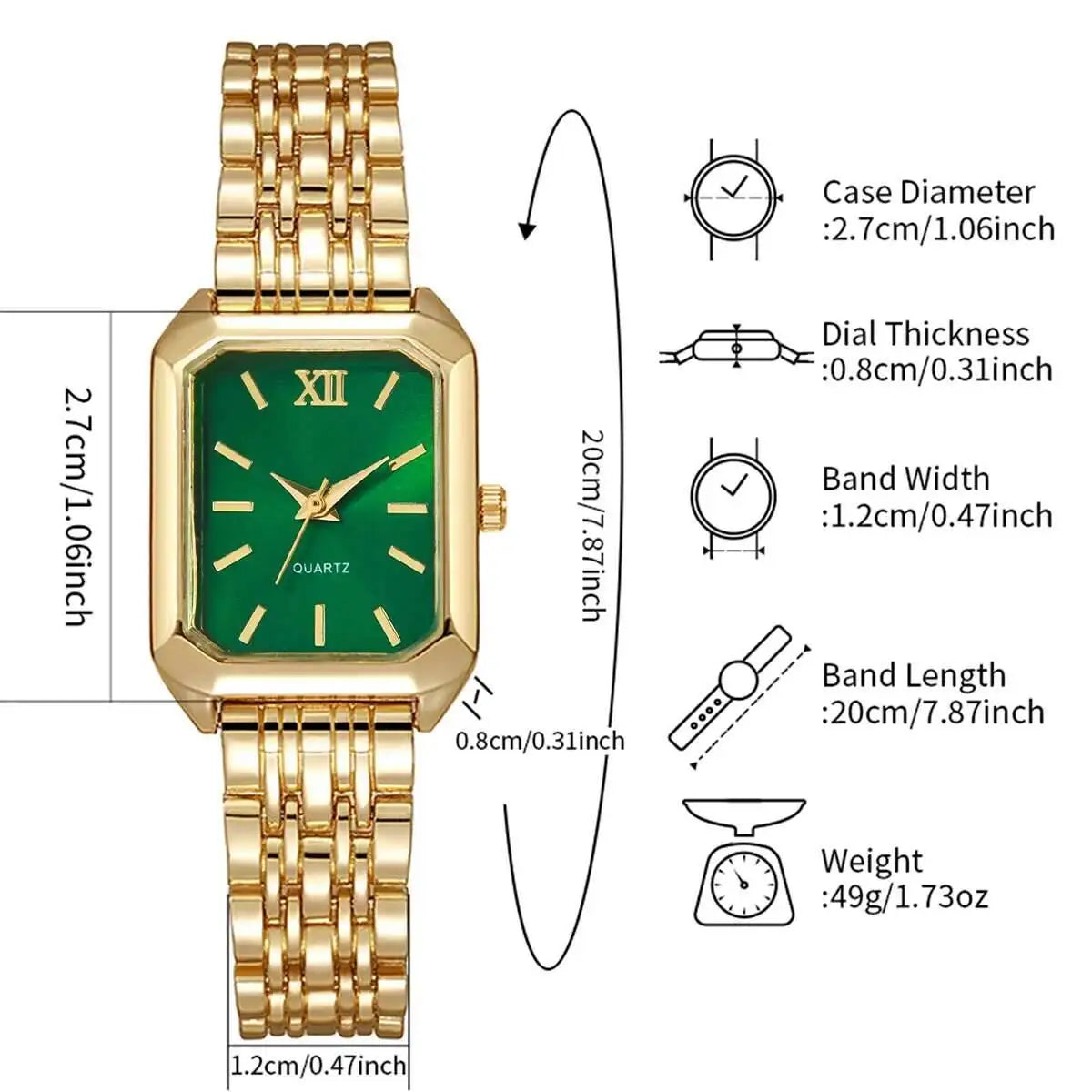 Vintage Rectangle Minimalist Watch | Elegant "Old Money" Gold-Tone Wristwatch