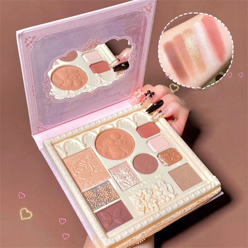 Lace Style 10-Color All-In-One Palette | Professional Eyeshadow, Blush, Contour & Highlighter Set