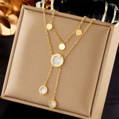 Heart Eye & Butterfly Multi-Motif Necklace | Waterproof 316L Stainless Steel Gold Link Chain