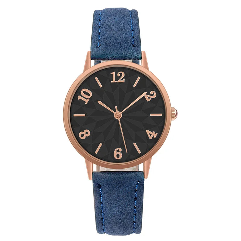 Women's Quartz Watch | Casual Ladies' Watch with Frosted Leather Strap