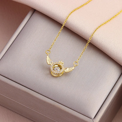 Heart Pendant Necklace | Waterproof 316L Stainless Steel Gold Clavicle Chain, 40cm+5cm