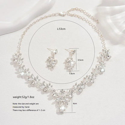 3pcs Waterdrop Choker Necklace & Earring Set for Women | Crystal Collar for Prom, Bridal & Wedding