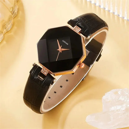 5-Piece Rhinestone Watch & Jewellery Set | Women's Quartz Watch with Necklace, Ring & Earrings