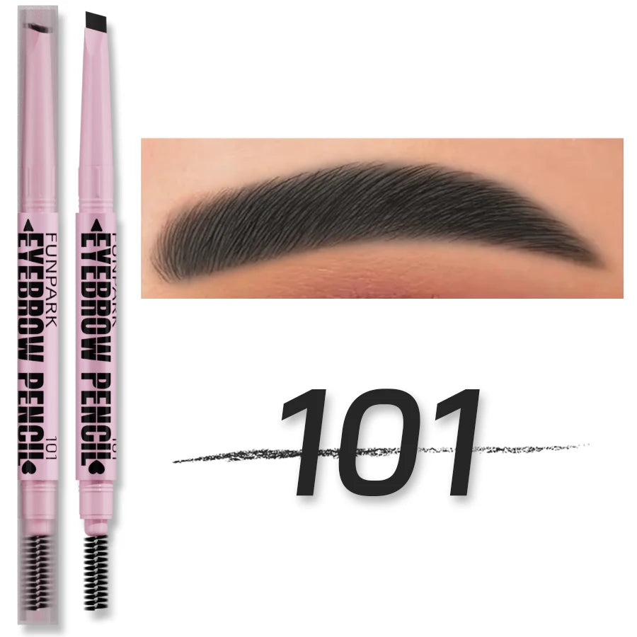 2-in-1 Precision Brow Sculptor | Waterproof "Tattoo Effect" Pencil & Professional Spiral Brush