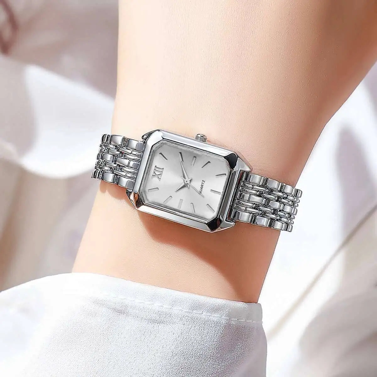 Vintage Rectangle Minimalist Watch | Elegant "Old Money" Gold-Tone Wristwatch