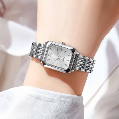 Vintage Rectangle Minimalist Watch | Elegant "Old Money" Gold-Tone Wristwatch