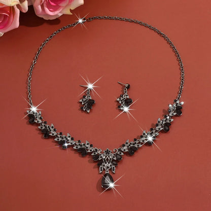 3pcs Waterdrop Choker Necklace & Earring Set for Women | Crystal Collar for Prom, Bridal & Wedding
