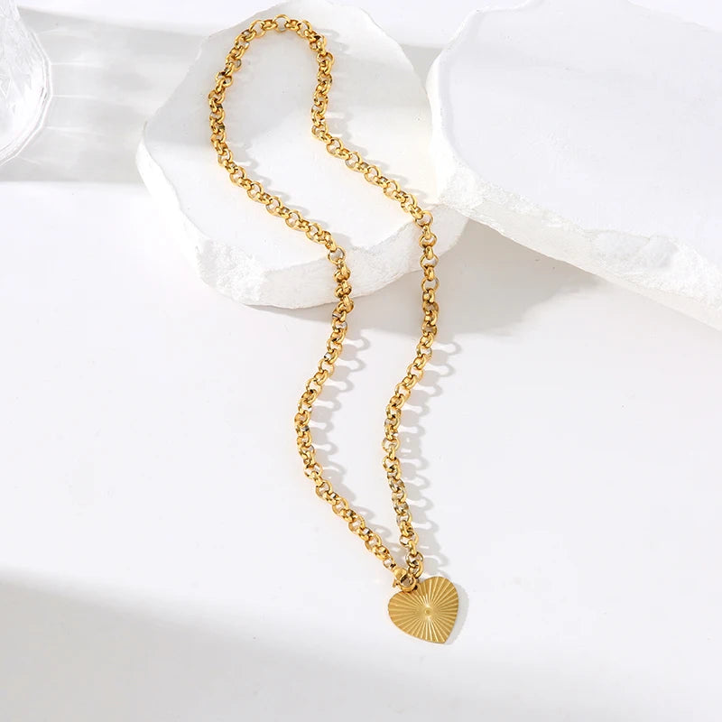2-Layer Tiger Stripe Pendant Necklace | Waterproof 316L Stainless Steel, Round & Square Pendants