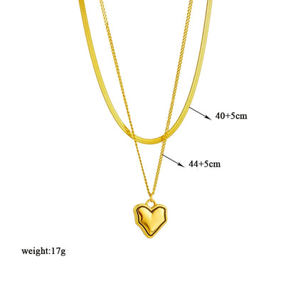 Heart Eye & Butterfly Multi-Motif Necklace | Waterproof 316L Stainless Steel Gold Link Chain