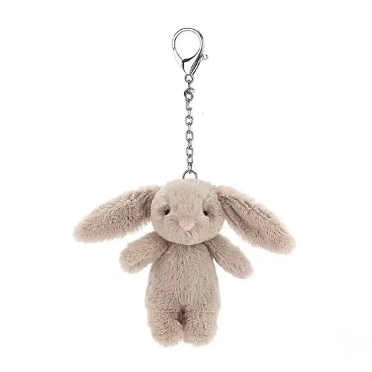Soft Pink Bunny Plush Charm | Aesthetic Love Pompom Bag Trinket & Keychain Accessory