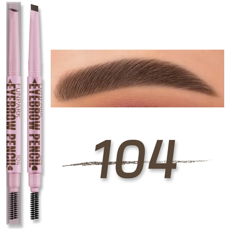 2-in-1 Precision Brow Sculptor | Waterproof "Tattoo Effect" Pencil & Professional Spiral Brush