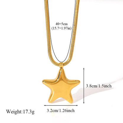 2-Layer Tiger Stripe Pendant Necklace | Waterproof 316L Stainless Steel, Round & Square Pendants