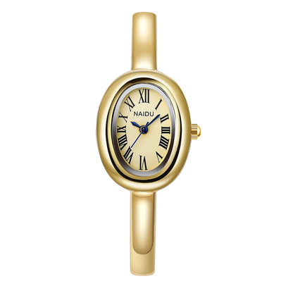 Gold-Tone Roman Numeral Bangle Watch | Minimalist Ladies' Timepiece