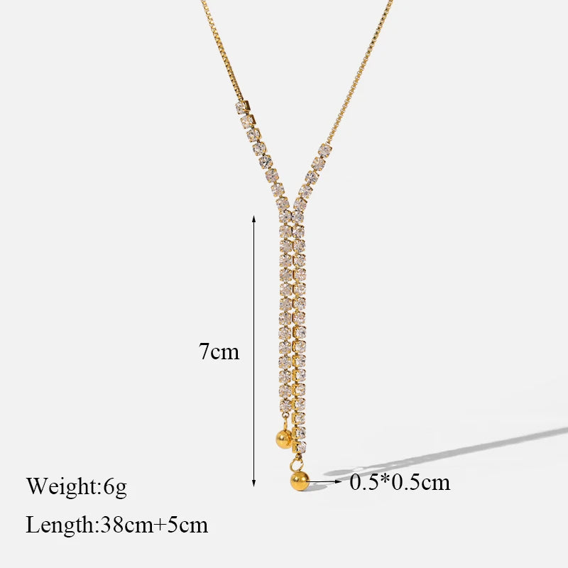 Solid Sphere Minimalist Necklace | Waterproof 316L Stainless Steel Gold Bead Link Chain