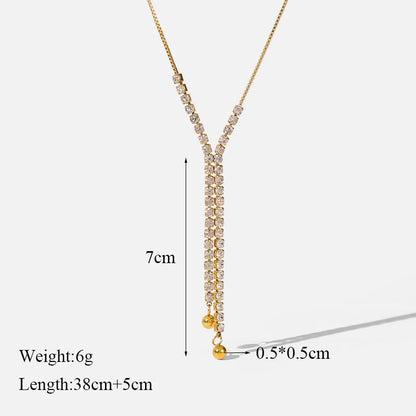 Solid Sphere Minimalist Necklace | Waterproof 316L Stainless Steel Gold Bead Link Chain
