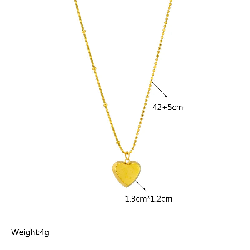 Heart Eye & Butterfly Multi-Motif Necklace | Waterproof 316L Stainless Steel Gold Link Chain