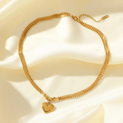 Bold Glossy Heart Statement | Waterproof 316L Stainless Steel Chunky Link Chain Necklace