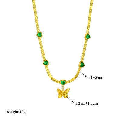 Multilayer Butterfly, Moon & Evil Eye Pendant Necklace | Waterproof 316L Stainless Steel