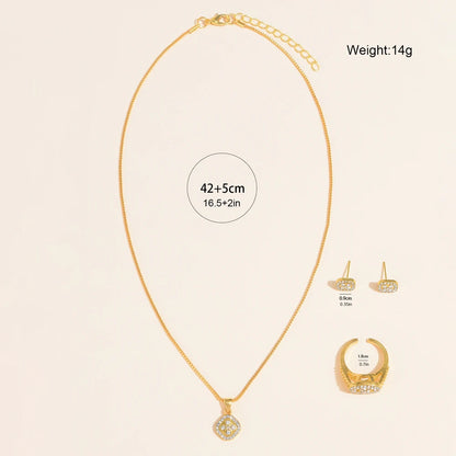 6-Piece Roman Numeral Watch & Jewellery Set | Rhinestone Watch, Necklace, Bracelets, Ring & Earrings