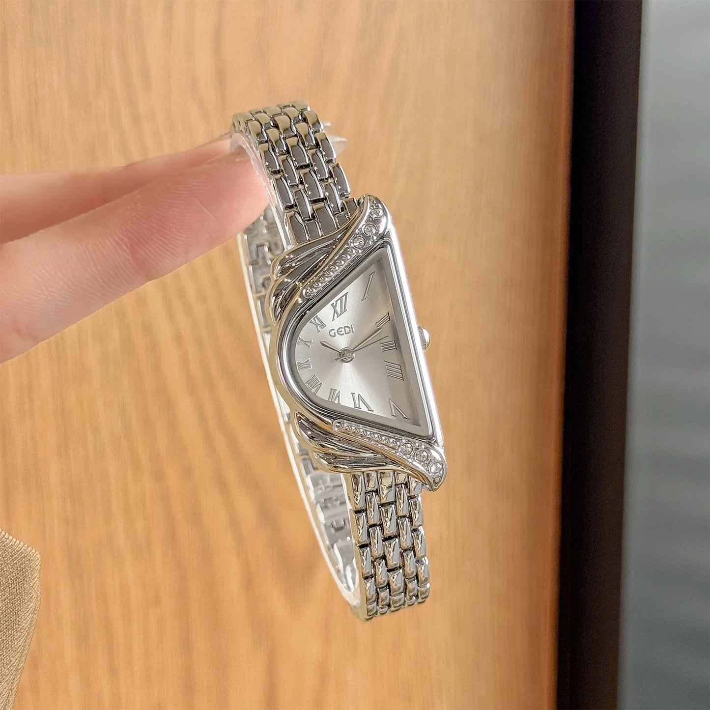 Asymmetric Micro-Dial Bracelet Watch | 20mm Roman Numeral Stainless Steel Timepiece