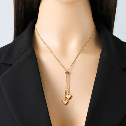 Minimalist Love Heart Pendant | Waterproof 316L Stainless Steel Adjustable Gold Necklace