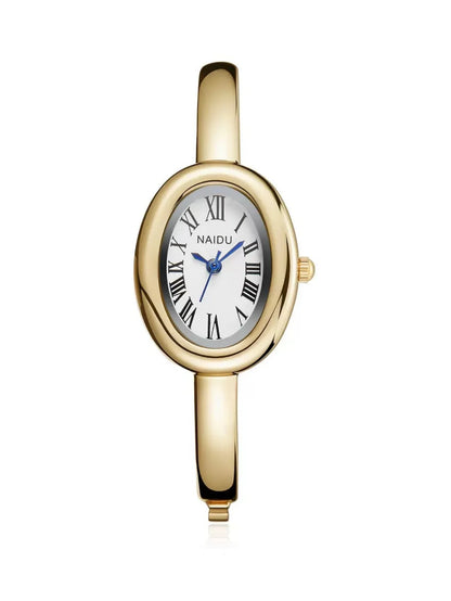 Gold-Tone Roman Numeral Bangle Watch | Minimalist Ladies' Timepiece