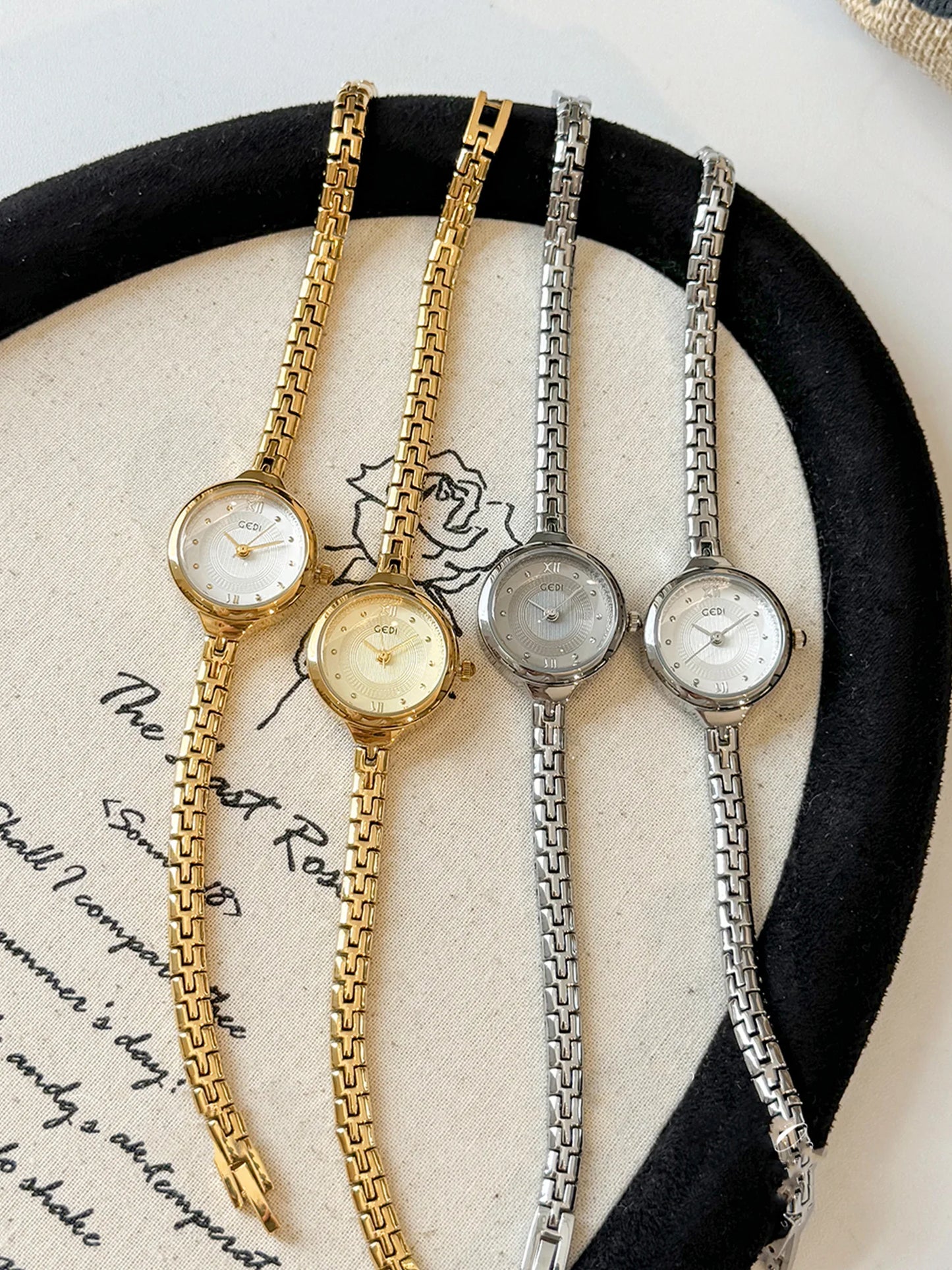 Retro Micro-Watch | Ultra-Slim 5mm Stainless Steel Bracelet with Roman Numerals