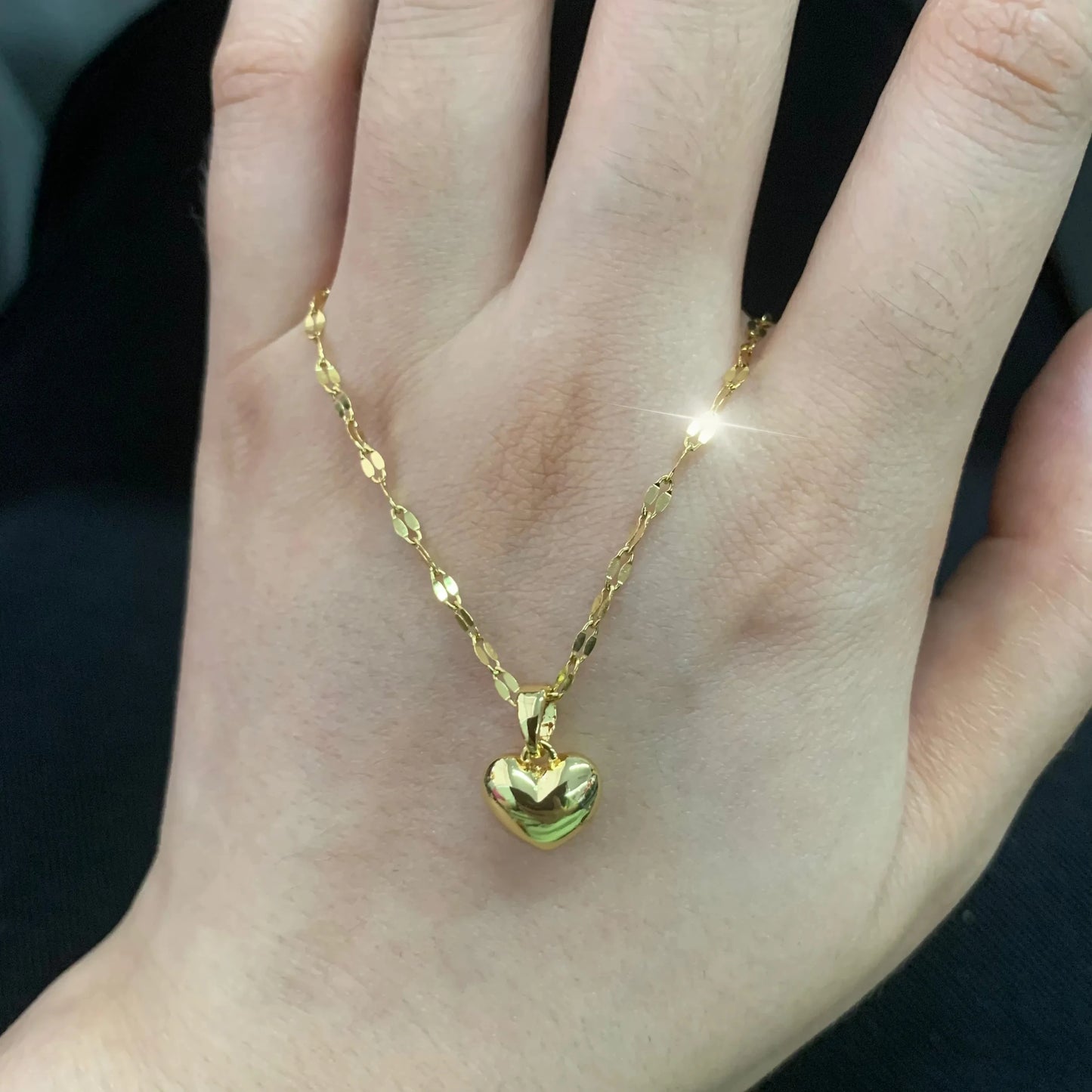 Modern Love Heart Pendant Necklace | Waterproof 316L Stainless Steel with Lip Chain