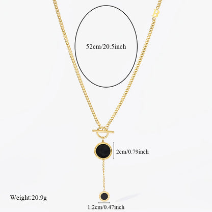 2-Layer Tiger Stripe Pendant Necklace | Waterproof 316L Stainless Steel, Round & Square Pendants
