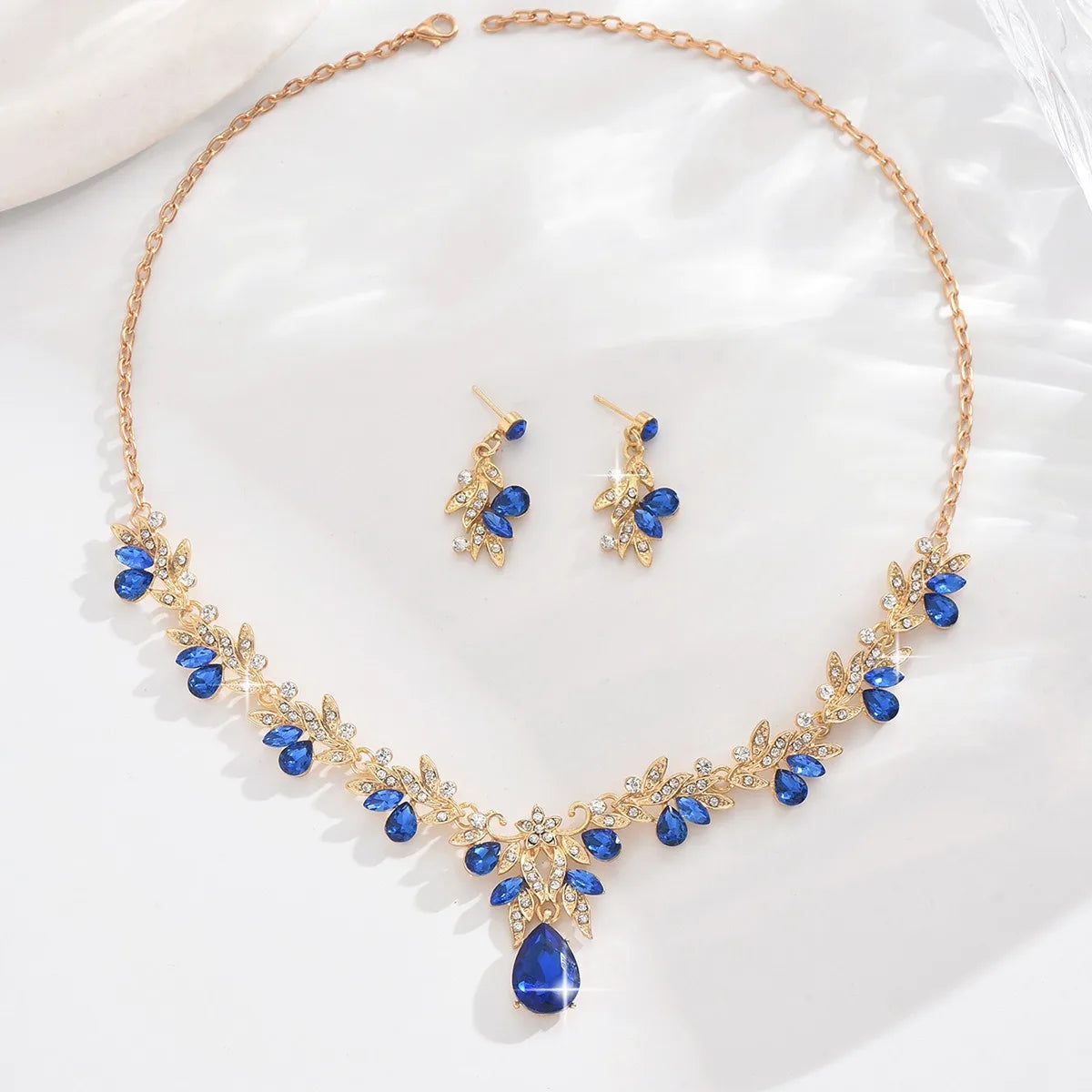 3pcs Waterdrop Choker Necklace & Earring Set for Women | Crystal Collar for Prom, Bridal & Wedding