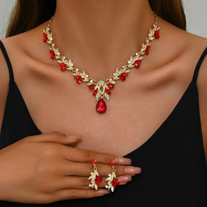 3pcs Waterdrop Choker Necklace & Earring Set for Women | Crystal Collar for Prom, Bridal & Wedding