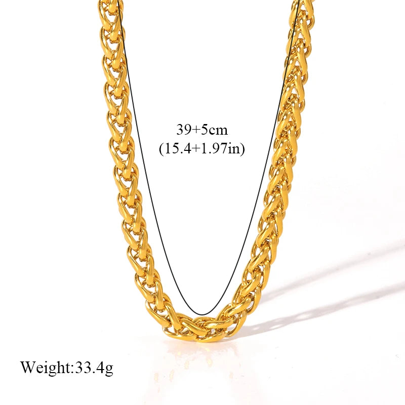 2-Layer Tiger Stripe Pendant Necklace | Waterproof 316L Stainless Steel, Round & Square Pendants