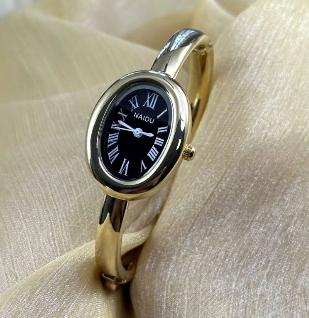 Gold-Tone Roman Numeral Bangle Watch | Minimalist Ladies' Timepiece