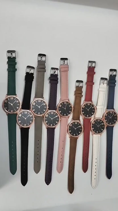 Women's Quartz Watch | Casual Ladies' Watch with Frosted Leather Strap